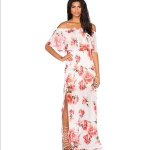Show Me Your Mumu Hacienda Maxi Dress in Romuntic Rose, Small